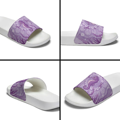 Australia Epilepsy Support Slide Sandals Seahorse Think Purple Ribbon Aboriginal