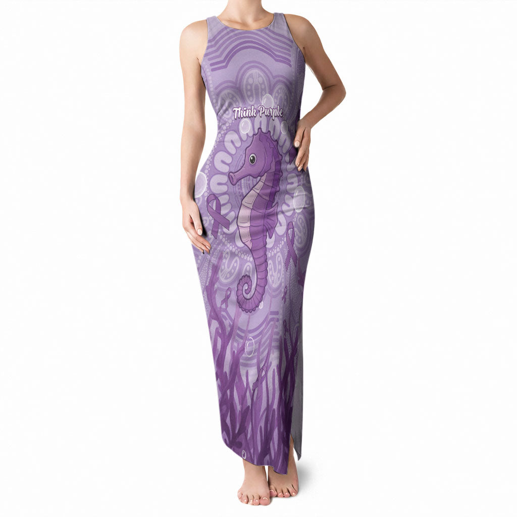 Australia Epilepsy Support Tank Maxi Dress Seahorse Think Purple Ribbon Aboriginal