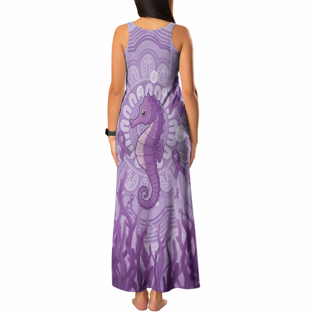 Australia Epilepsy Support Tank Maxi Dress Seahorse Think Purple Ribbon Aboriginal