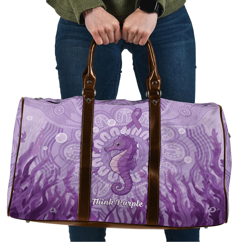 Australia Epilepsy Support Travel Bag Seahorse Think Purple Ribbon Aboriginal