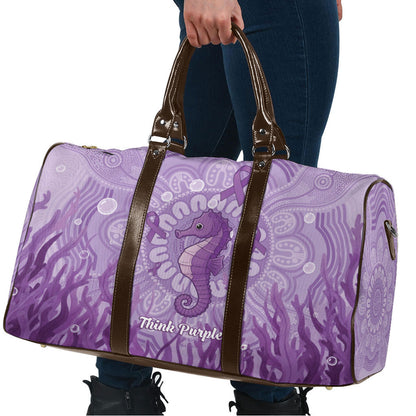 Australia Epilepsy Support Travel Bag Seahorse Think Purple Ribbon Aboriginal