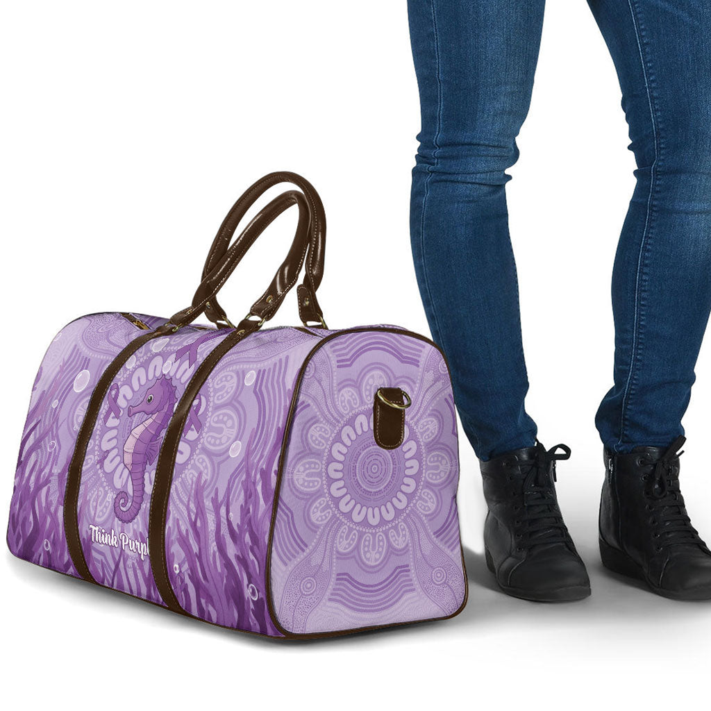 Australia Epilepsy Support Travel Bag Seahorse Think Purple Ribbon Aboriginal