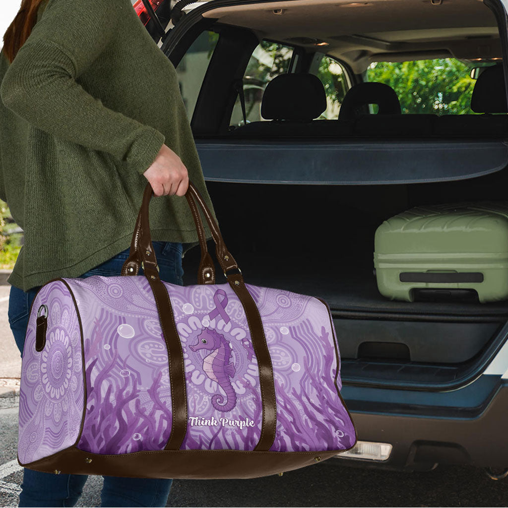 Australia Epilepsy Support Travel Bag Seahorse Think Purple Ribbon Aboriginal