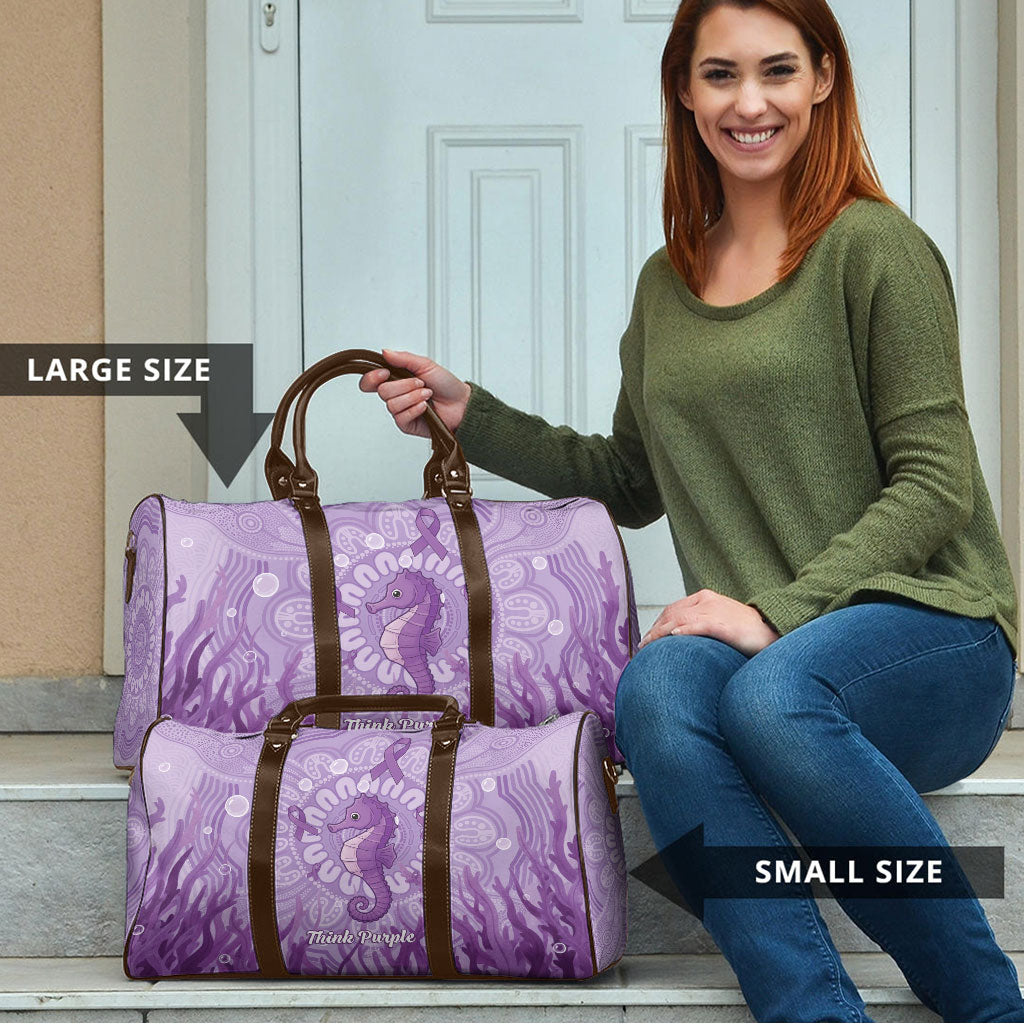 Australia Epilepsy Support Travel Bag Seahorse Think Purple Ribbon Aboriginal