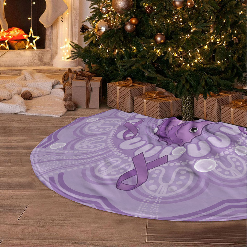 Australia Epilepsy Support Tree Skirt Seahorse Think Purple Ribbon Aboriginal