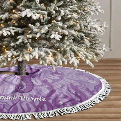 Australia Epilepsy Support Tree Skirt Seahorse Think Purple Ribbon Aboriginal