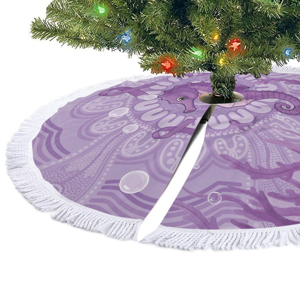Australia Epilepsy Support Tree Skirt Seahorse Think Purple Ribbon Aboriginal