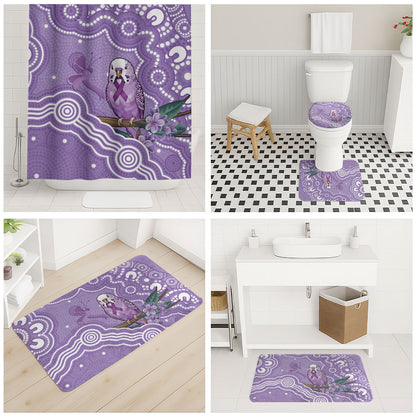 Australia Epilepsy Support Bathroom Set Purple Budgerigar Plumeria Aboriginal