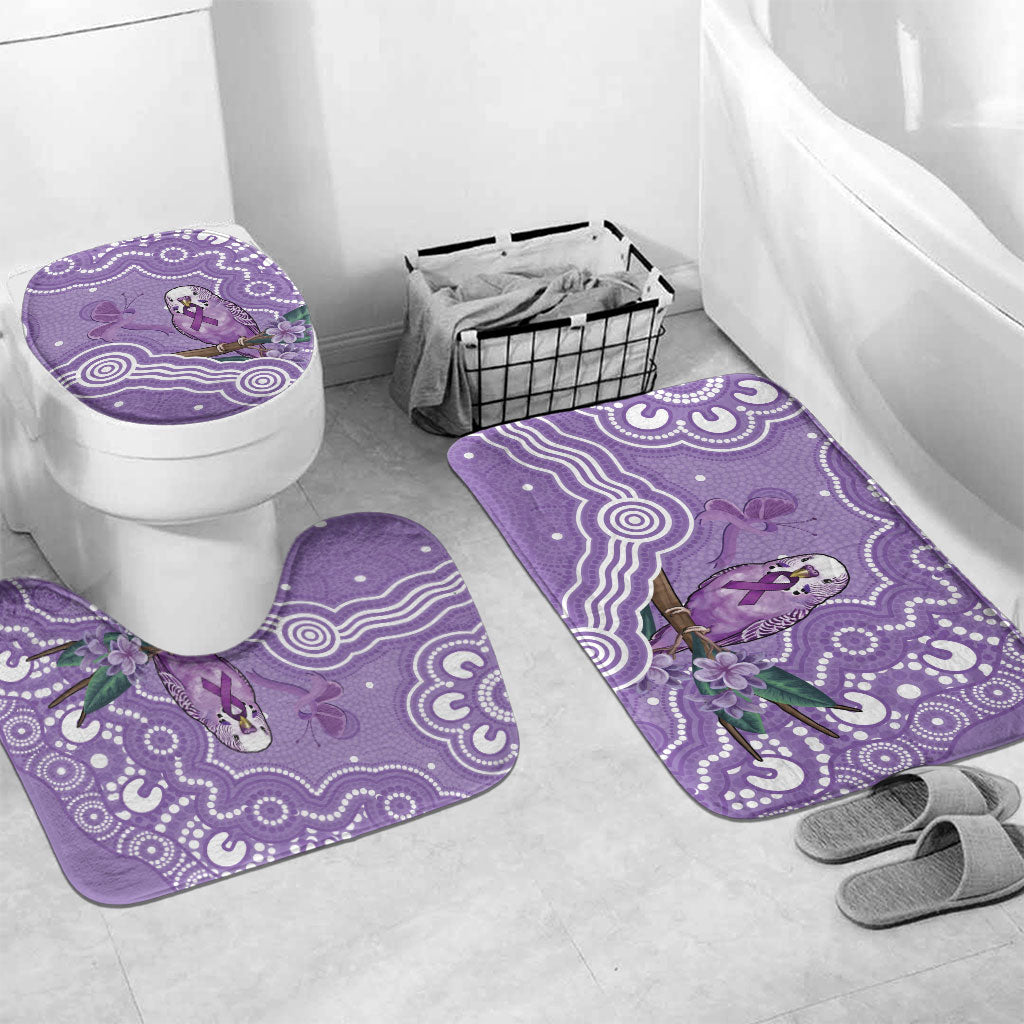 Australia Epilepsy Support Bathroom Set Purple Budgerigar Plumeria Aboriginal