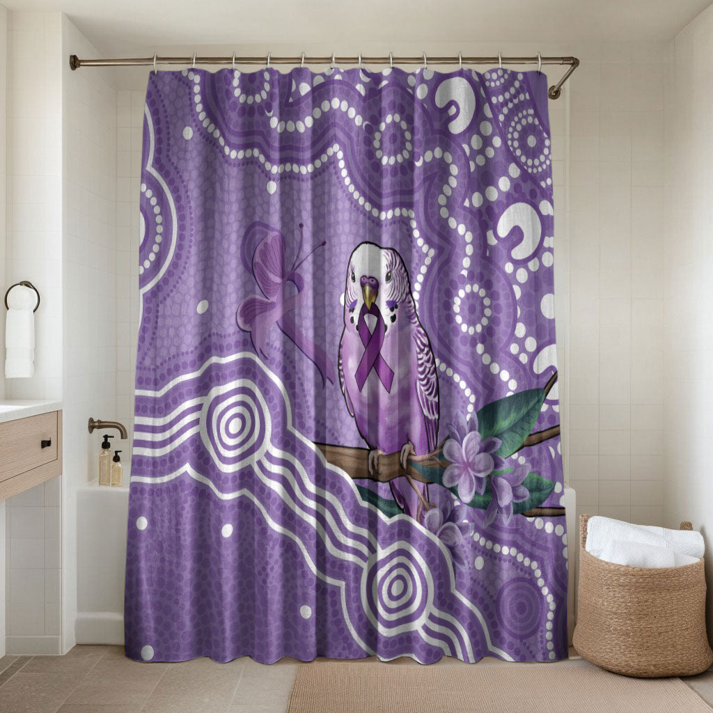 Australia Epilepsy Support Bathroom Set Purple Budgerigar Plumeria Aboriginal