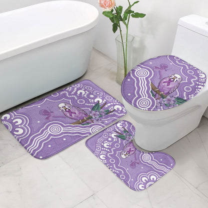 Australia Epilepsy Support Bathroom Set Purple Budgerigar Plumeria Aboriginal