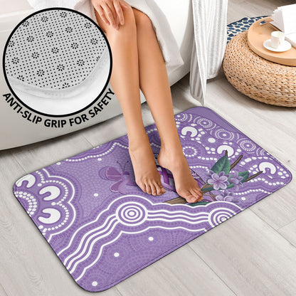 Australia Epilepsy Support Bathroom Set Purple Budgerigar Plumeria Aboriginal
