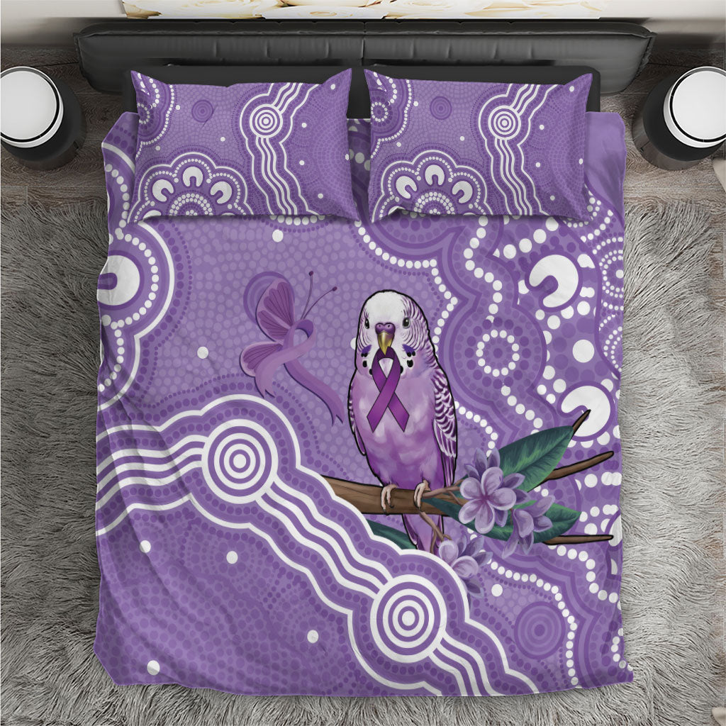 Australia Epilepsy Support Bedding Set Purple Budgerigar Plumeria Aboriginal