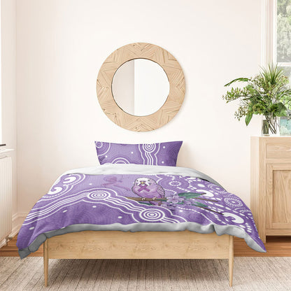 Australia Epilepsy Support Bedding Set Purple Budgerigar Plumeria Aboriginal