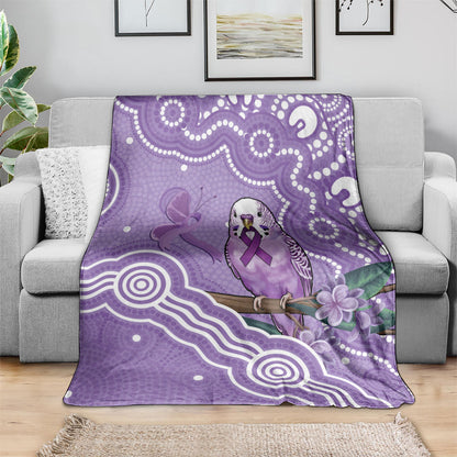 Australia Epilepsy Support Blanket Purple Budgerigar Plumeria Aboriginal