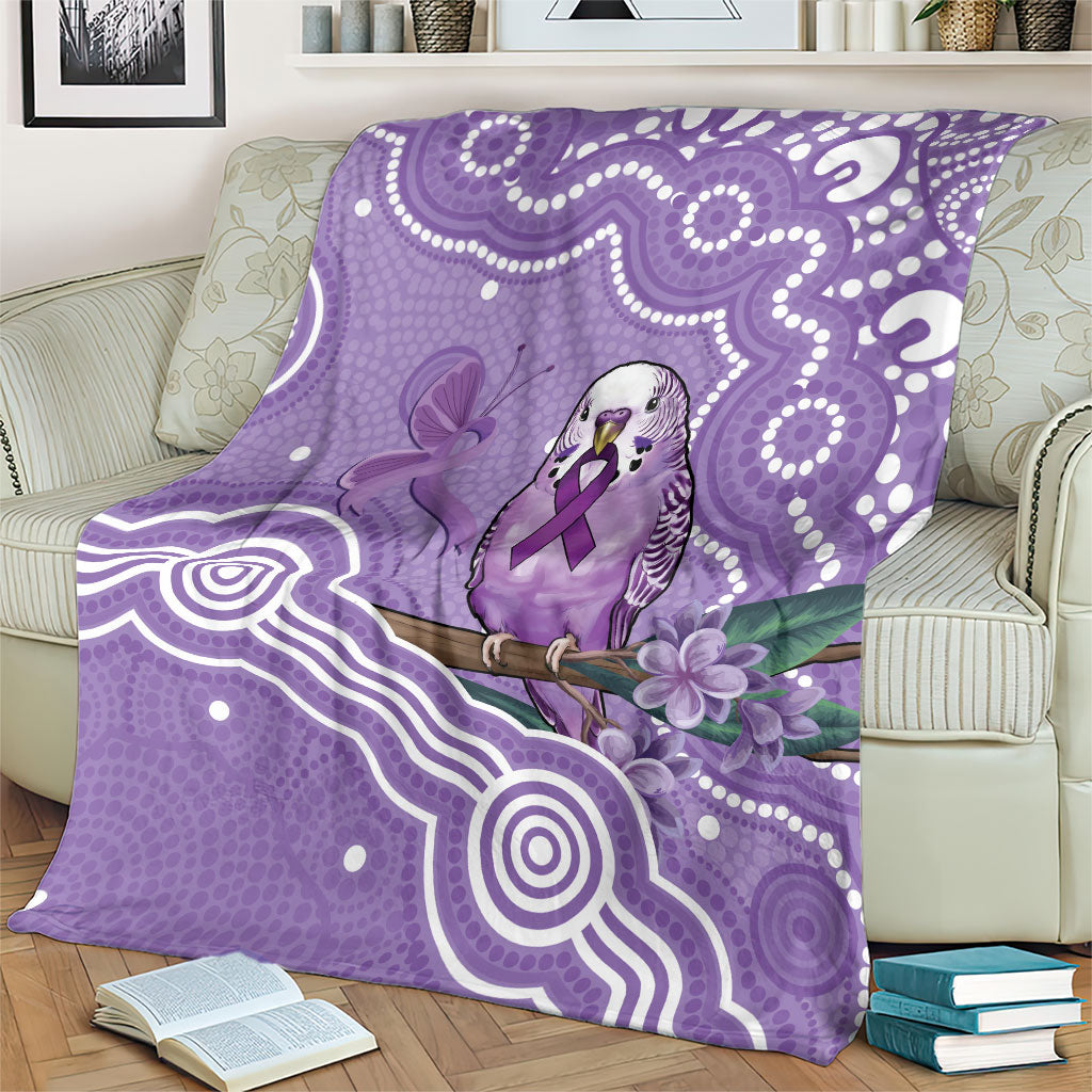 Australia Epilepsy Support Blanket Purple Budgerigar Plumeria Aboriginal