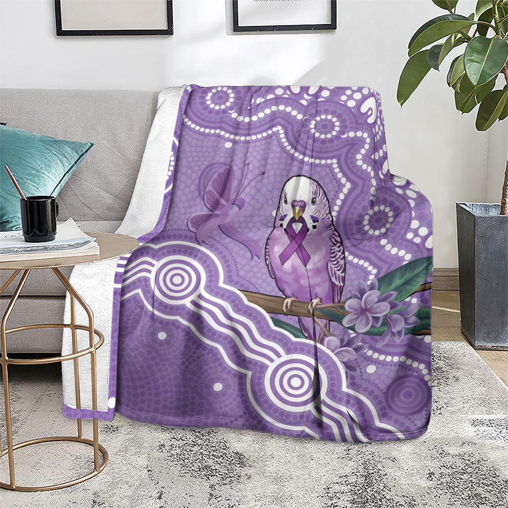 Australia Epilepsy Support Blanket Purple Budgerigar Plumeria Aboriginal
