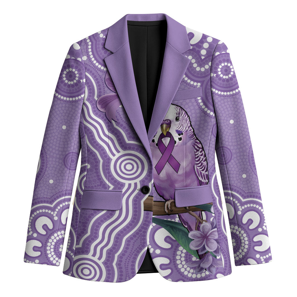 Australia Epilepsy Support Blazer Purple Budgerigar Plumeria Aboriginal