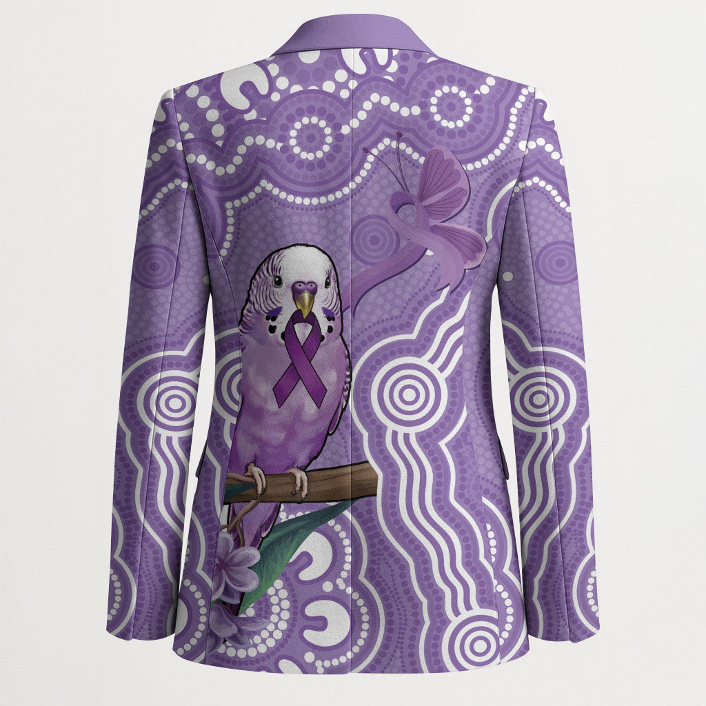 Australia Epilepsy Support Blazer Purple Budgerigar Plumeria Aboriginal