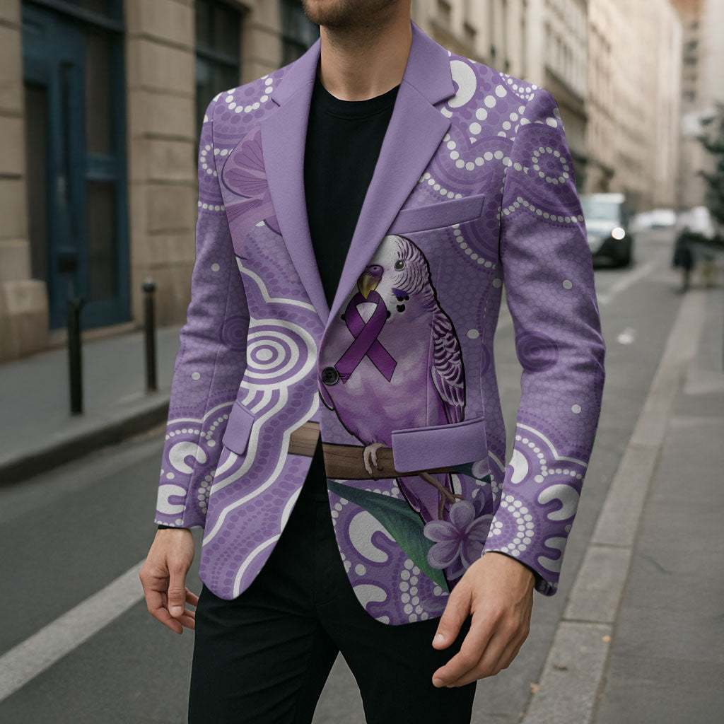 Australia Epilepsy Support Blazer Purple Budgerigar Plumeria Aboriginal