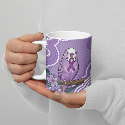 Australia Epilepsy Support Ceramic Mug Purple Budgerigar Plumeria Aboriginal
