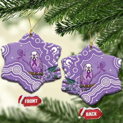 Australia Epilepsy Support Ceramic Ornament Purple Budgerigar Plumeria Aboriginal