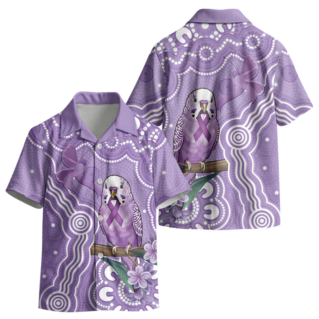 Australia Epilepsy Support Kid Hawaiian Shirt Purple Budgerigar Plumeria Aboriginal