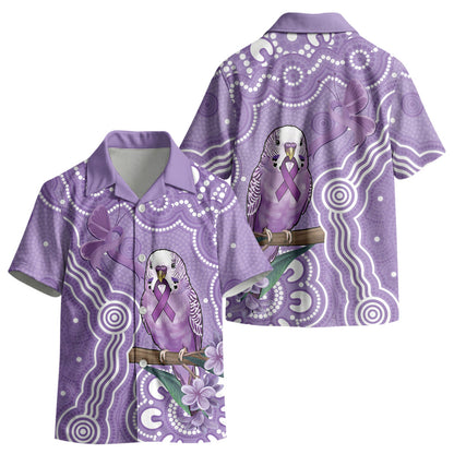 Australia Epilepsy Support Kid Hawaiian Shirt Purple Budgerigar Plumeria Aboriginal
