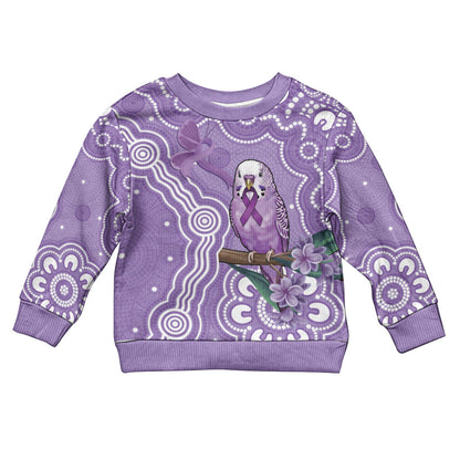 Australia Epilepsy Support Kid Ugly Christmas Sweater Purple Budgerigar Plumeria Aboriginal