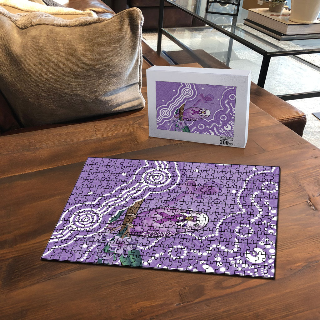 Australia Epilepsy Support Puzzle Purple Budgerigar Plumeria Aboriginal