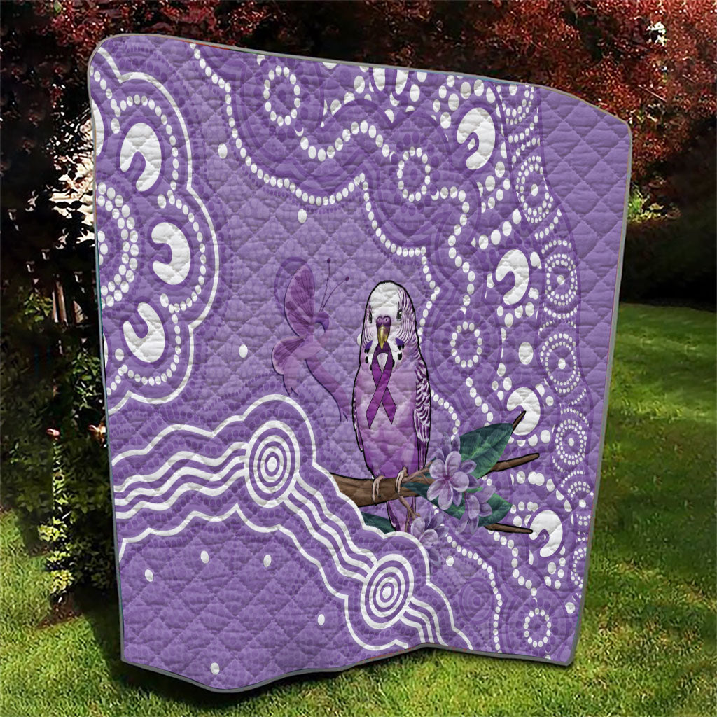 Australia Epilepsy Support Quilt Purple Budgerigar Plumeria Aboriginal