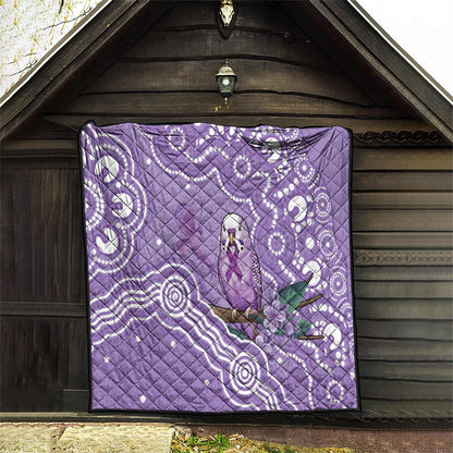 Australia Epilepsy Support Quilt Purple Budgerigar Plumeria Aboriginal