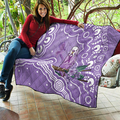 Australia Epilepsy Support Quilt Purple Budgerigar Plumeria Aboriginal