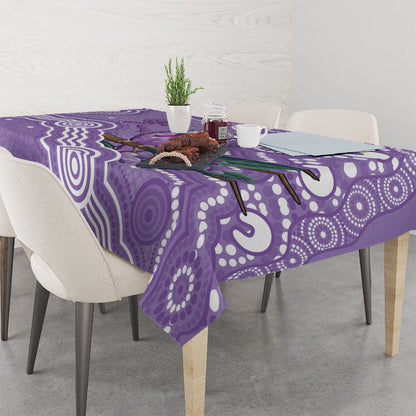 Australia Epilepsy Support Tablecloth Purple Budgerigar Plumeria Aboriginal