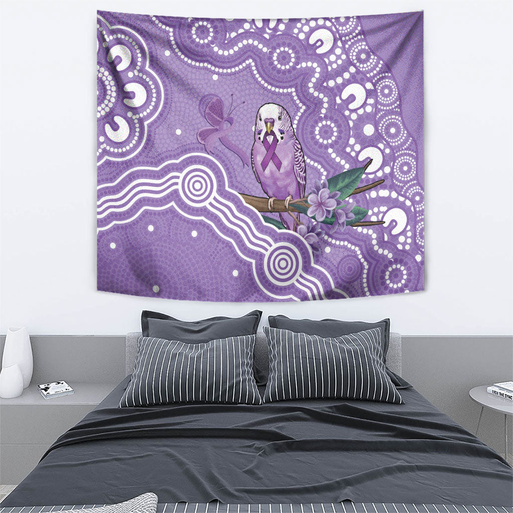 Australia Epilepsy Support Tapestry Purple Budgerigar Plumeria Aboriginal