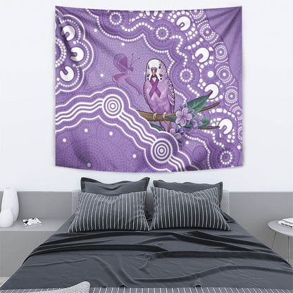 Australia Epilepsy Support Tapestry Purple Budgerigar Plumeria Aboriginal