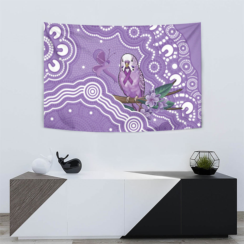 Australia Epilepsy Support Tapestry Purple Budgerigar Plumeria Aboriginal