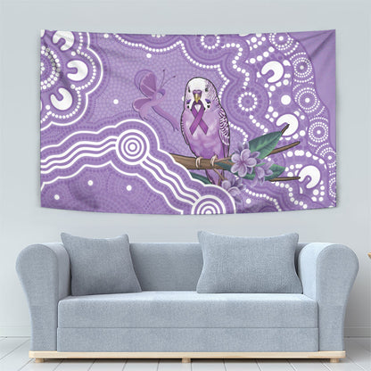 Australia Epilepsy Support Tapestry Purple Budgerigar Plumeria Aboriginal