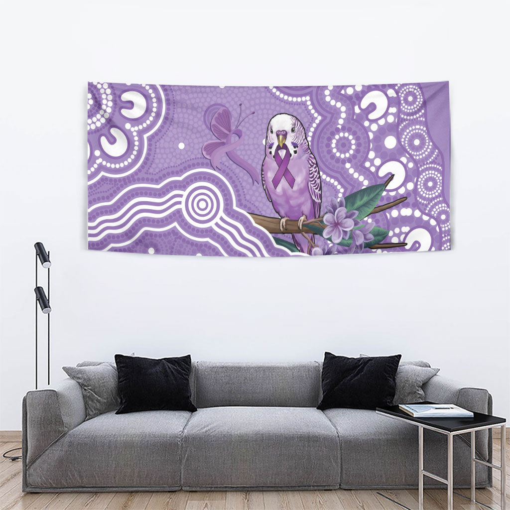 Australia Epilepsy Support Tapestry Purple Budgerigar Plumeria Aboriginal