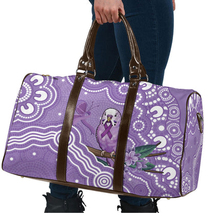 Australia Epilepsy Support Travel Bag Purple Budgerigar Plumeria Aboriginal