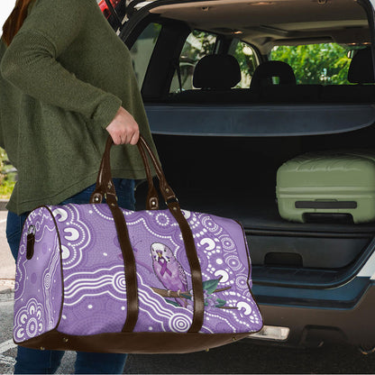 Australia Epilepsy Support Travel Bag Purple Budgerigar Plumeria Aboriginal