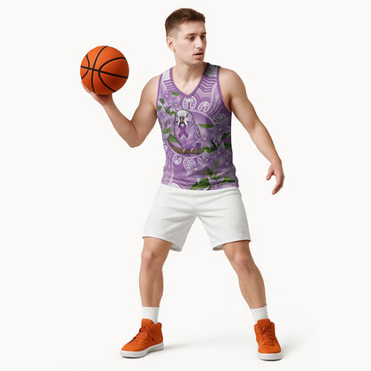 Epilepsy Support Budgerigar Australia Basketball Jersey Budgie Purple Ribbon Boronia Aboriginal