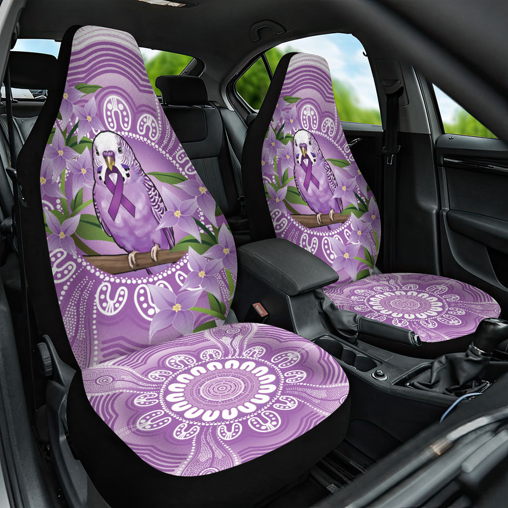 Epilepsy Support Budgerigar Australia Car Seat Cover Budgie Purple Ribbon Boronia Aboriginal