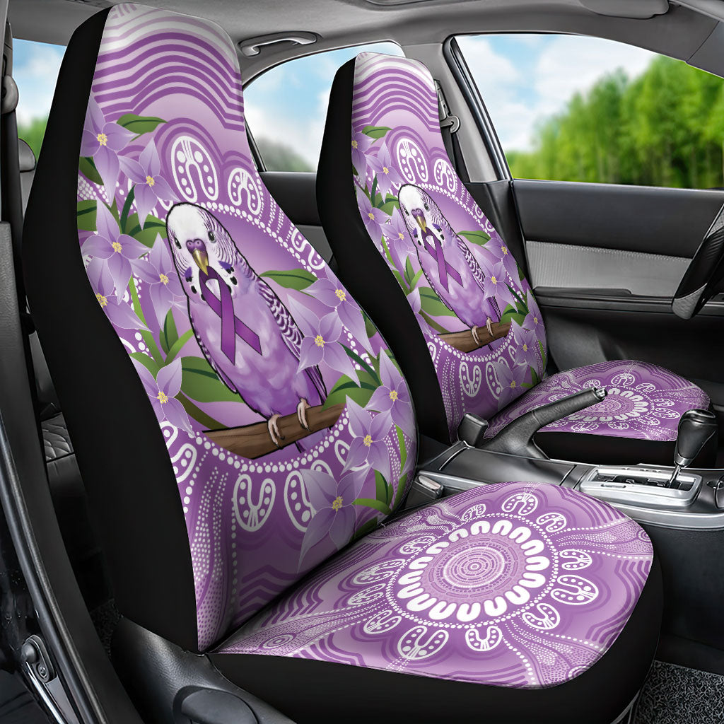 Epilepsy Support Budgerigar Australia Car Seat Cover Budgie Purple Ribbon Boronia Aboriginal
