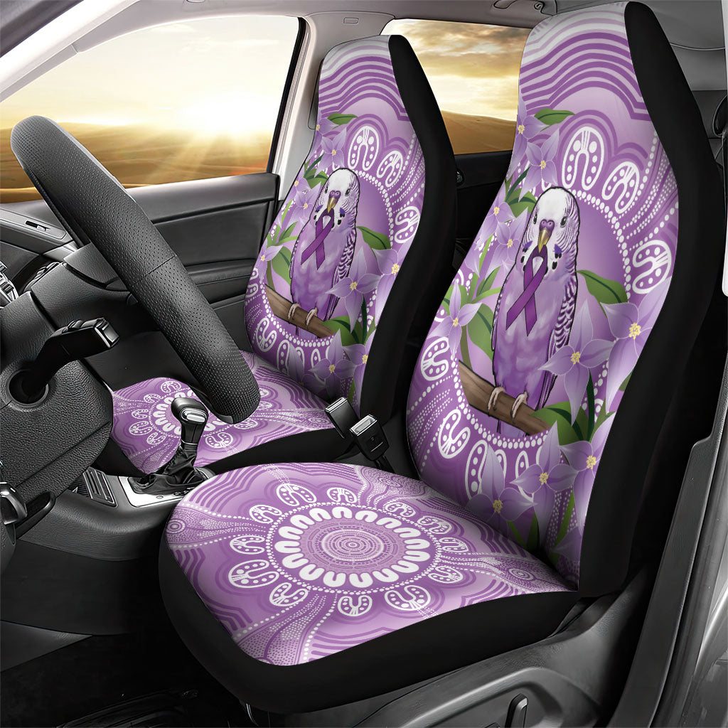 Epilepsy Support Budgerigar Australia Car Seat Cover Budgie Purple Ribbon Boronia Aboriginal
