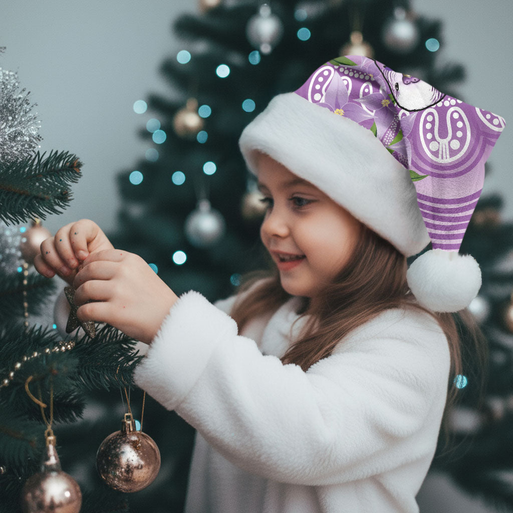 Epilepsy Support Budgerigar Australia Christmas Santa Hat Budgie Purple Ribbon Boronia Aboriginal