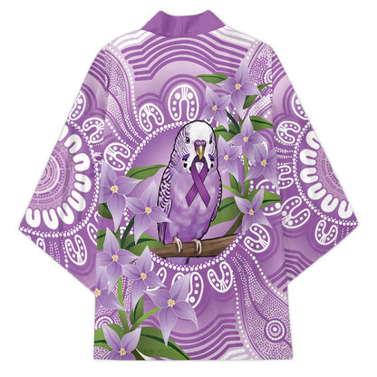 Epilepsy Support Budgerigar Australia Kimono Budgie Purple Ribbon Boronia Aboriginal
