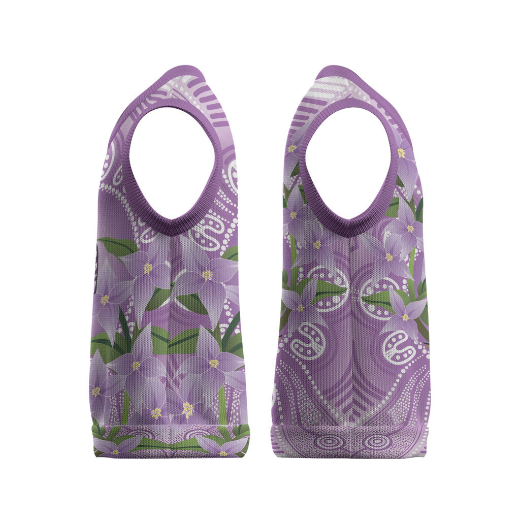 Epilepsy Support Budgerigar Australia Christmas Knitted V-Neck Vest Budgie Purple Ribbon Boronia Aboriginal