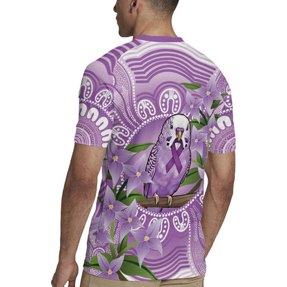 Epilepsy Support Budgerigar Australia Rugby Jersey Budgie Purple Ribbon Boronia Aboriginal