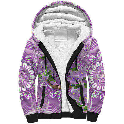 Epilepsy Support Budgerigar Australia Sherpa Hoodie Budgie Purple Ribbon Boronia Aboriginal